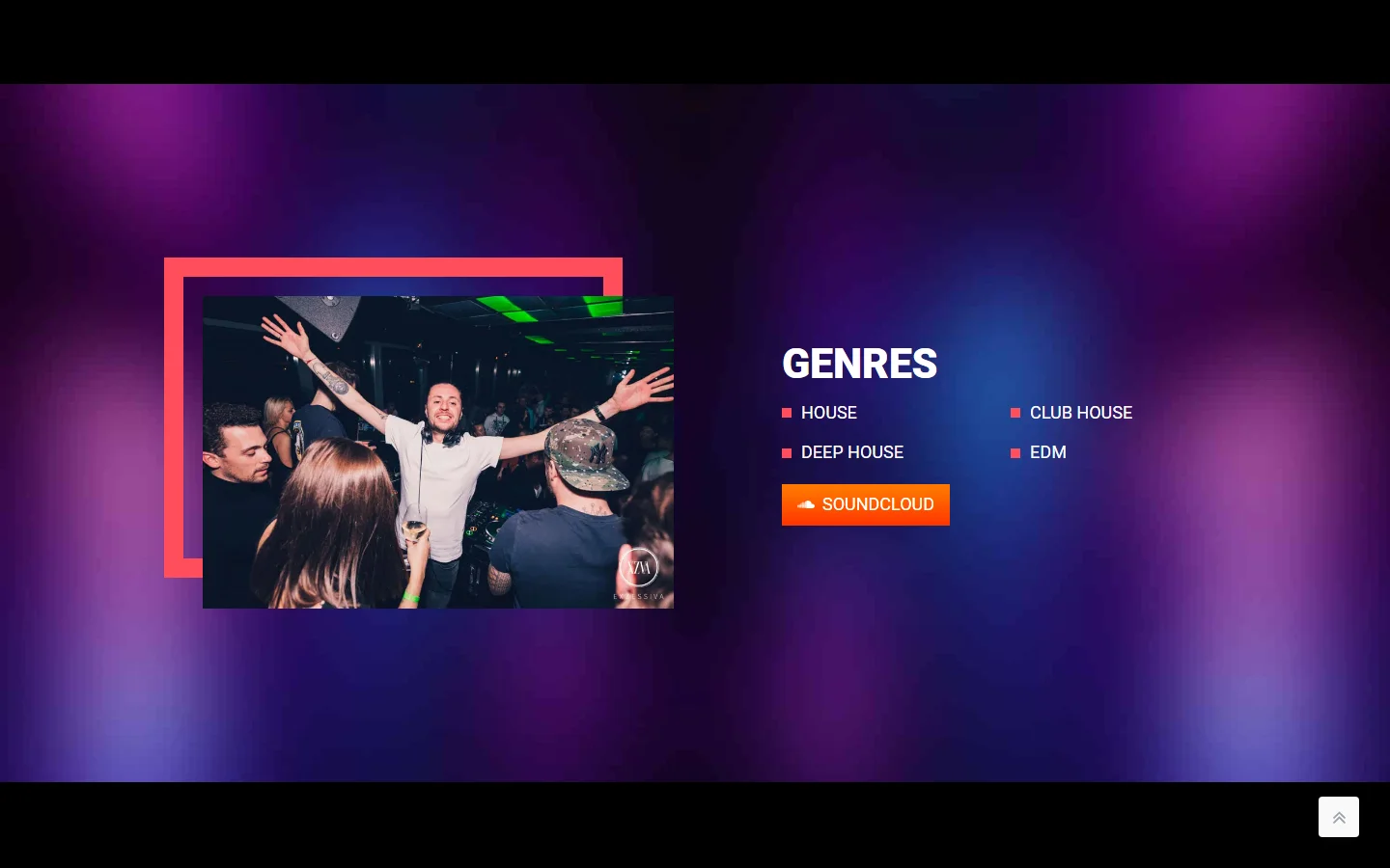 Website von Alexander Melendez – Desktopansicht: GENRES