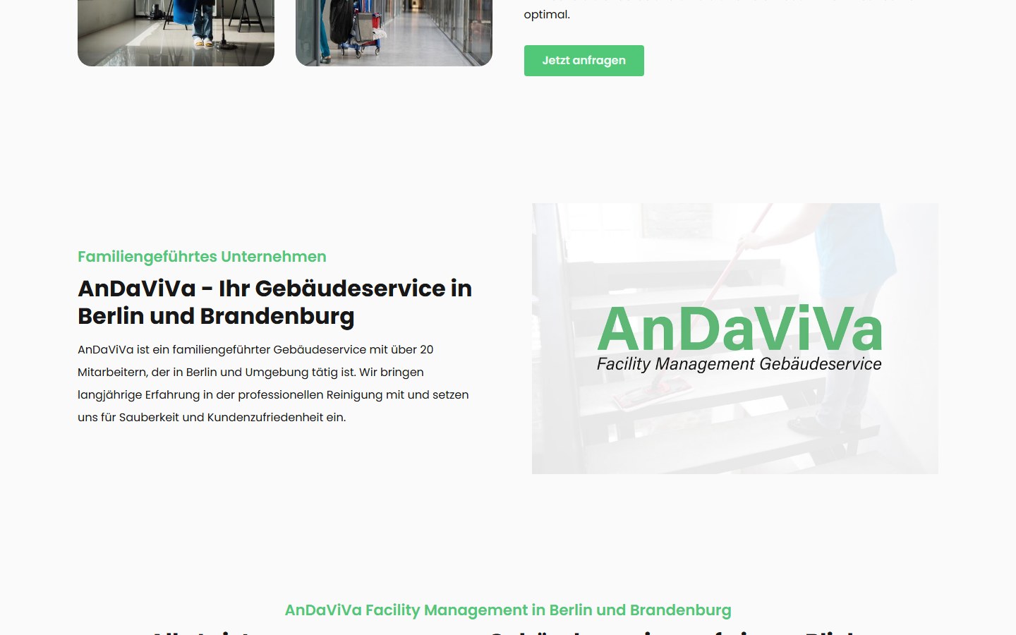 Website von AnDaViVa – Desktopansicht