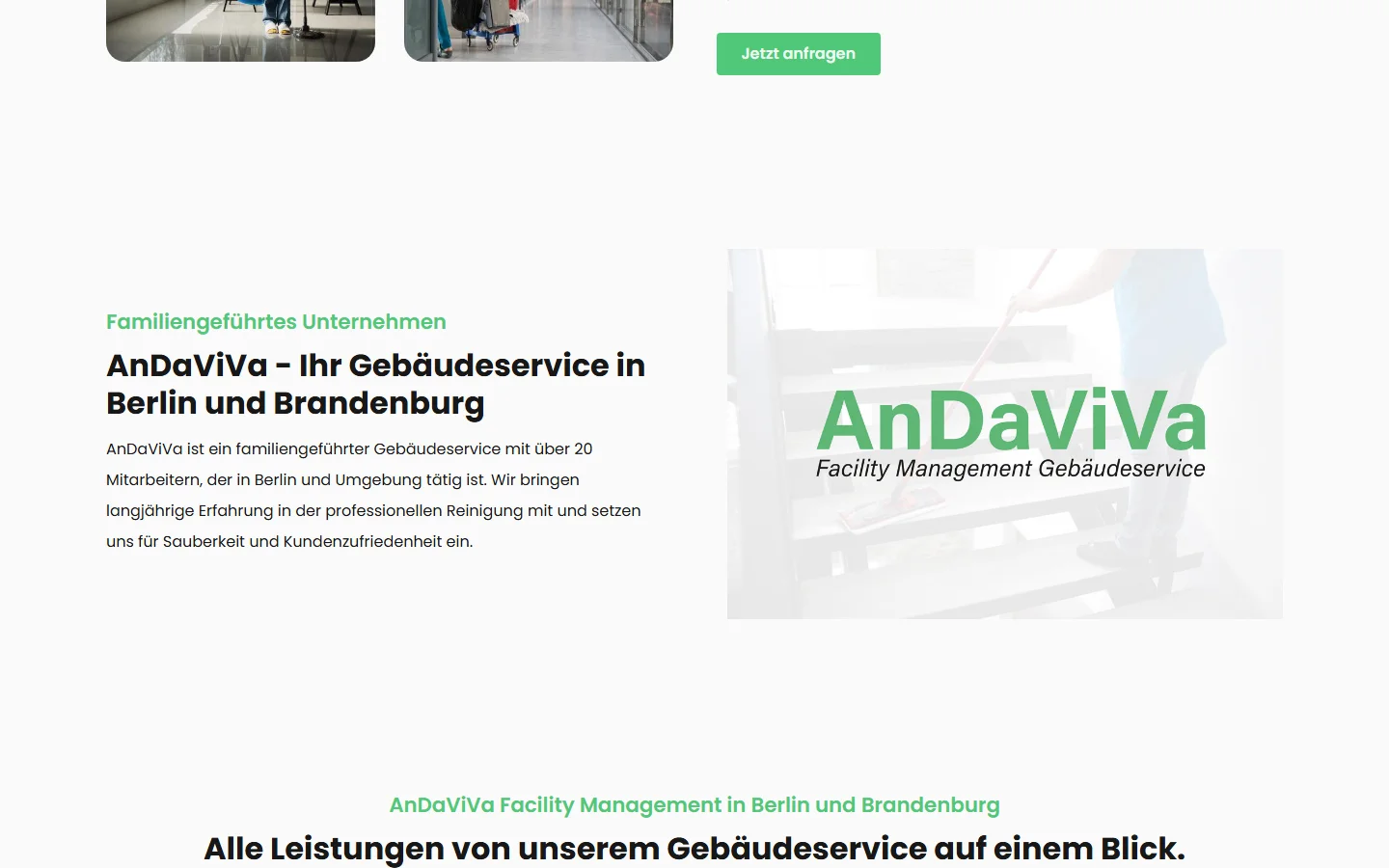 Website von AnDaViVa – Desktopansicht: Familiengeführtes Unternehmen