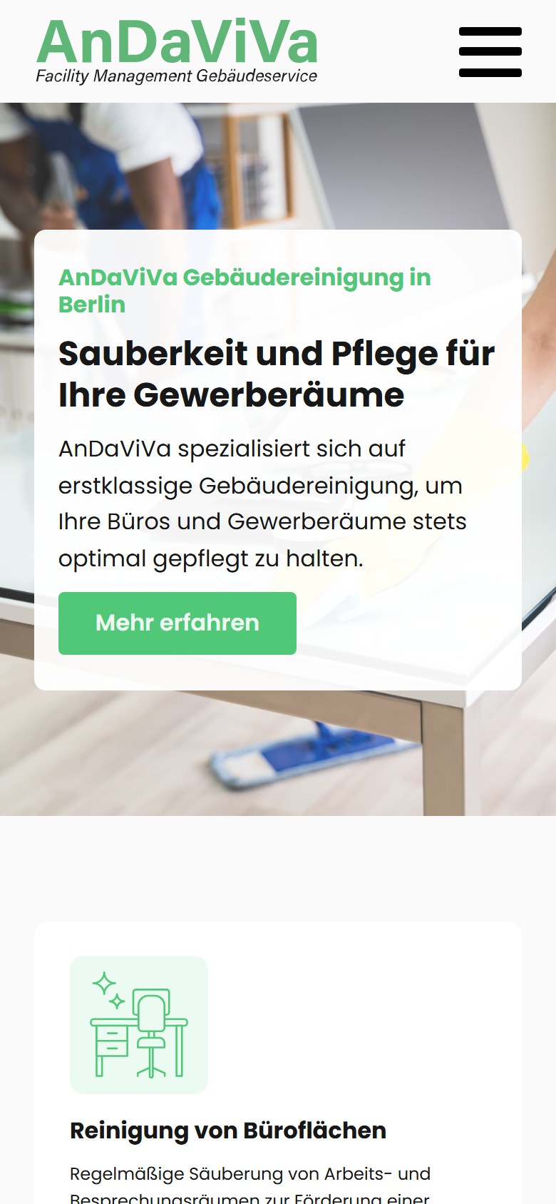 Website von AnDaViVa – Handyansicht
