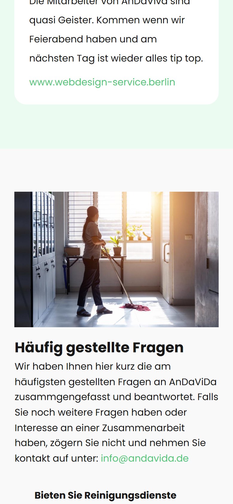 Website von AnDaViVa – Handyansicht