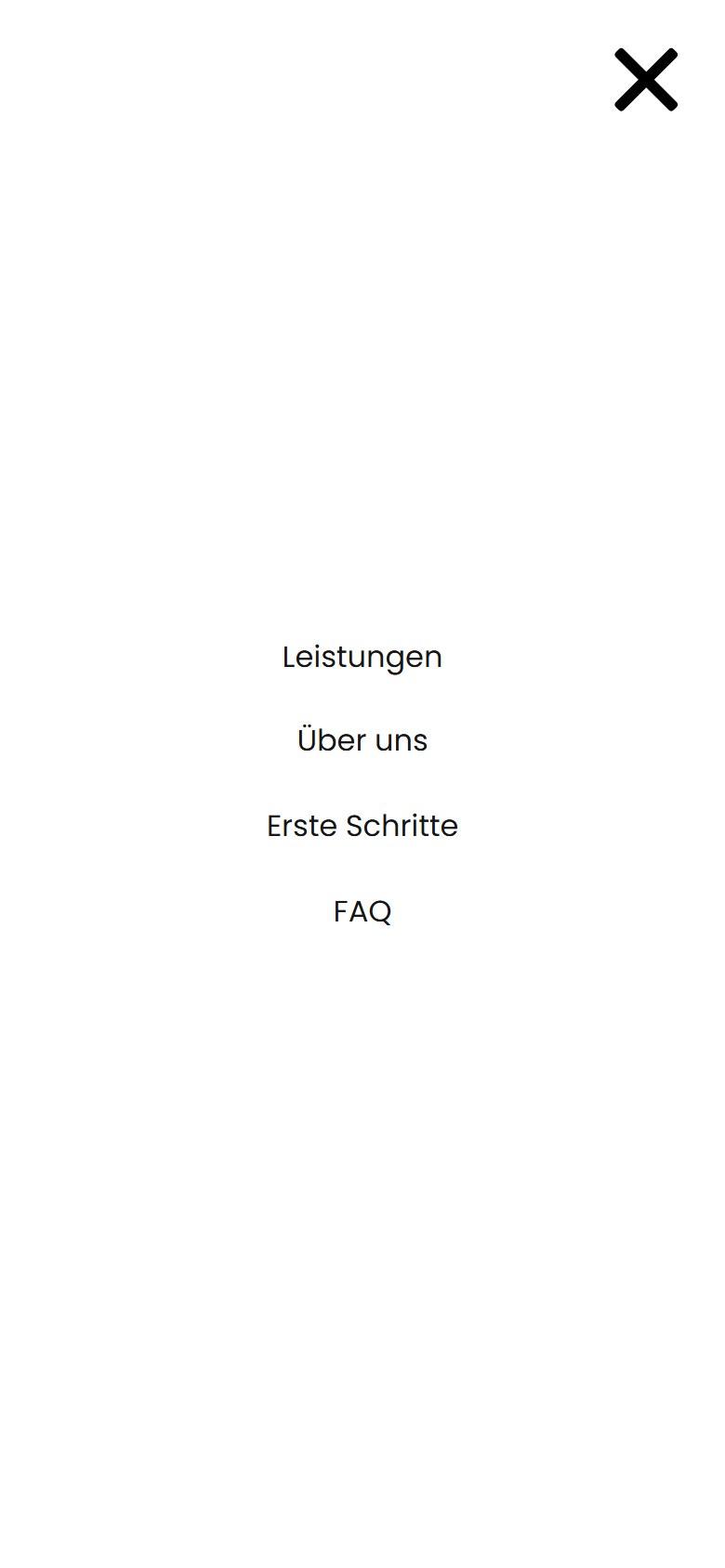 Website von AnDaViVa in der Handyansicht mit geöffnetem Menü