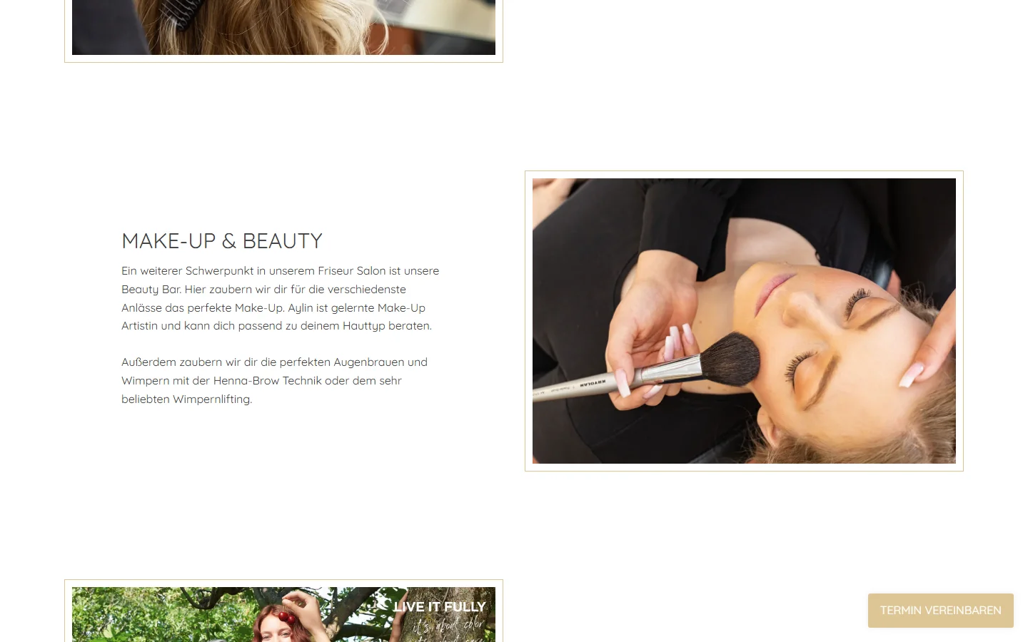 Website von Aylin Aksu – Desktopansicht: MAKE-UP & BEAUTY