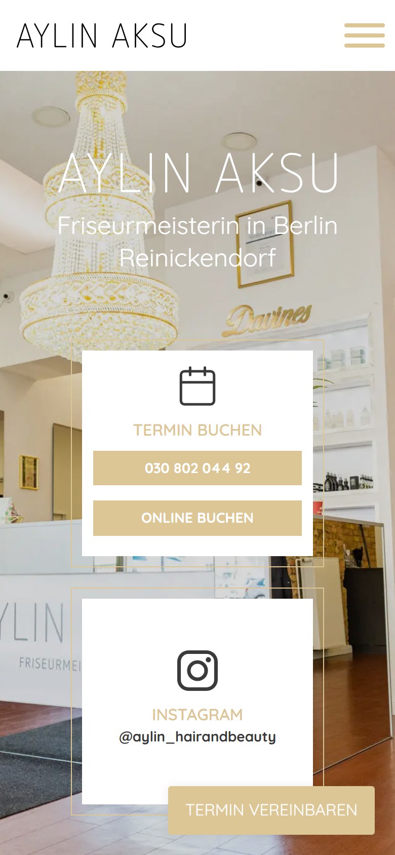 Website von Aylin Aksu – Handyansicht