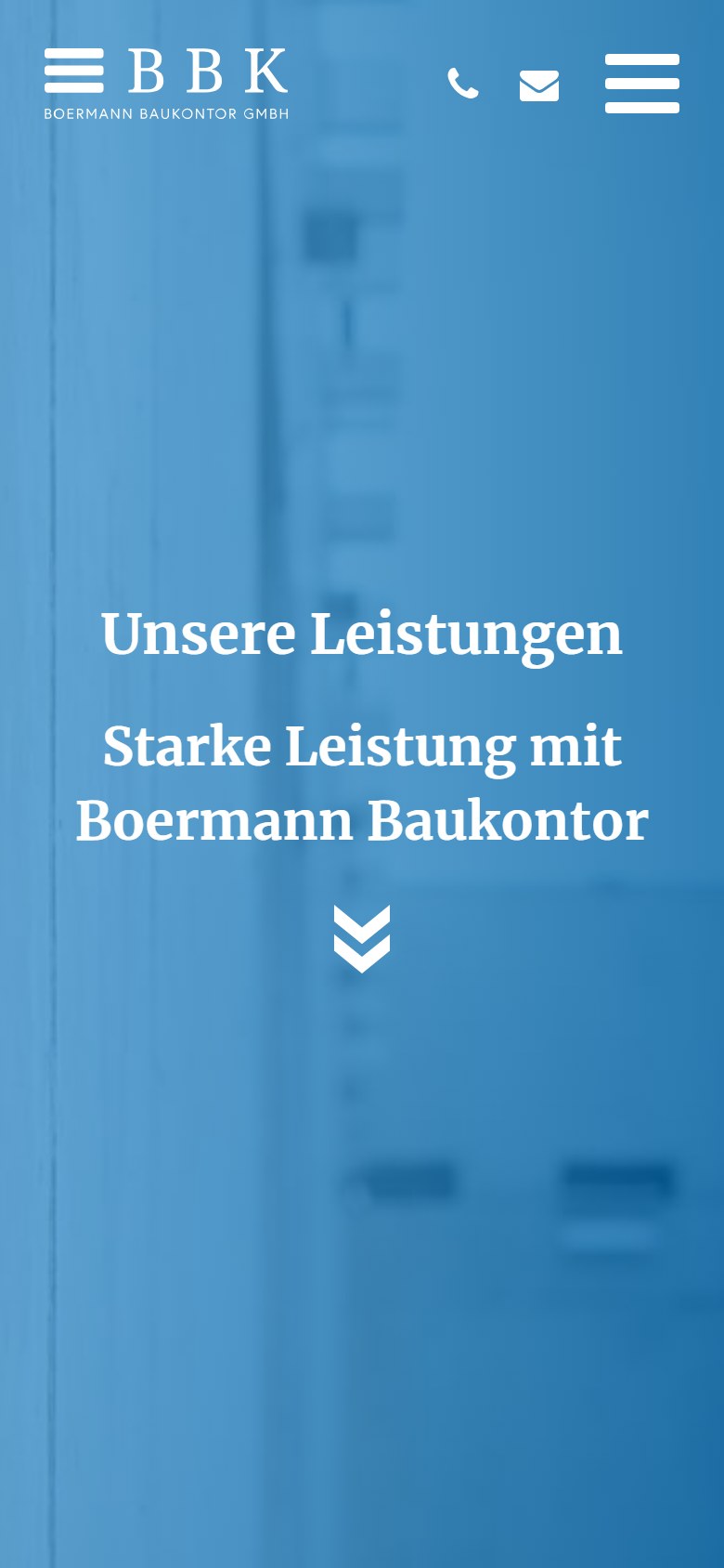 Website von Boermann Baukontor GmbH – Handyansicht: Unsere Leistungen