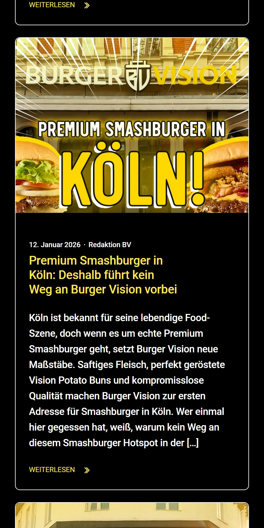 Website von BURGER VISION – Handyansicht: Premium Smashburger in Köln: Deshalb führt kein Weg an Burger Vision v