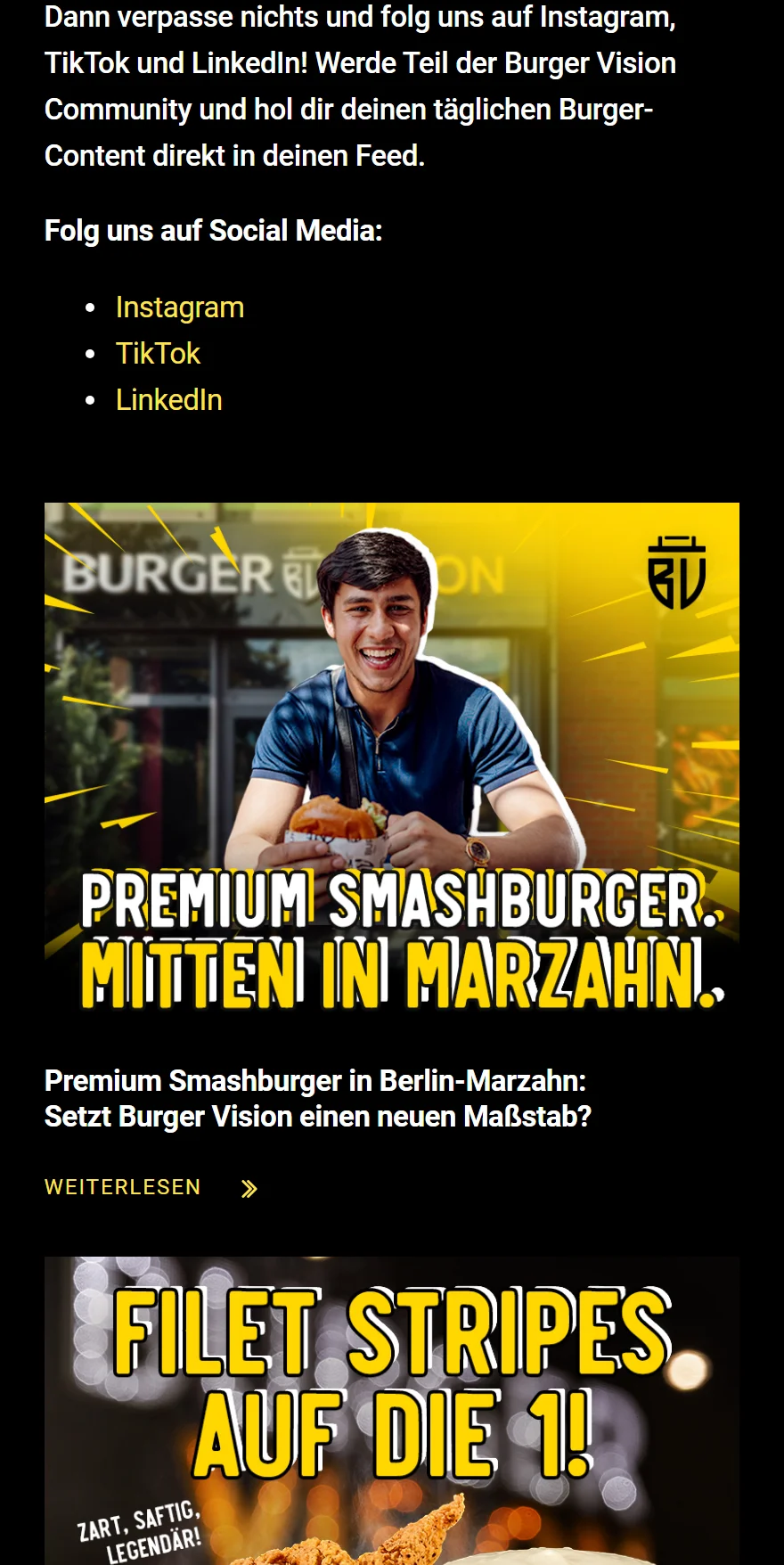 Website von BURGER VISION – Handyansicht: Mehr als nur eine Beilage: Warum unsere Homemade Filet Stripes so unfa