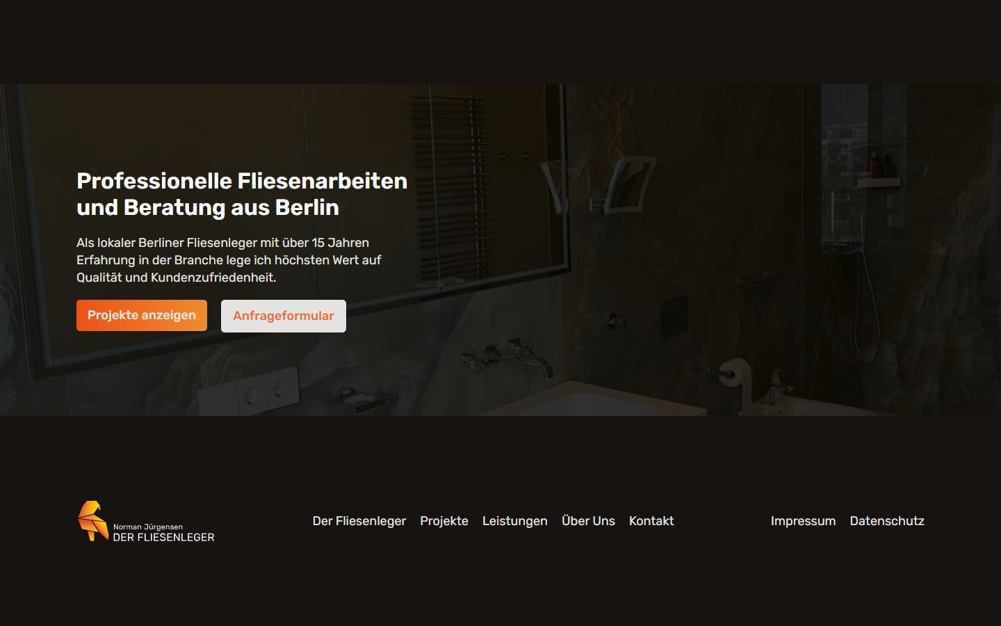 Website von Der Fliesenleger Berlin – Desktopansicht
