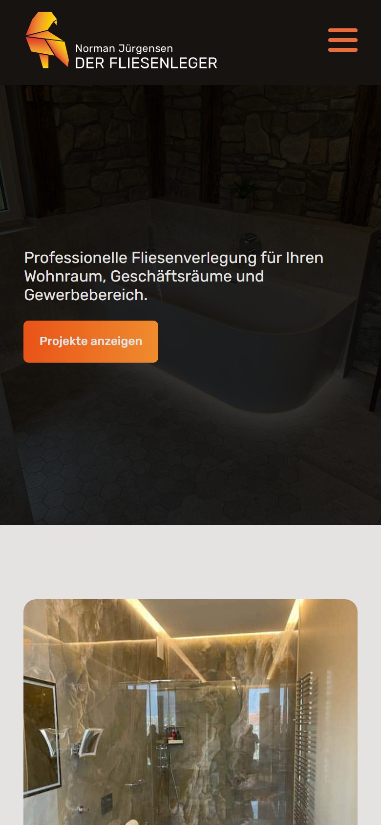 Website von Der Fliesenleger Berlin – Handyansicht