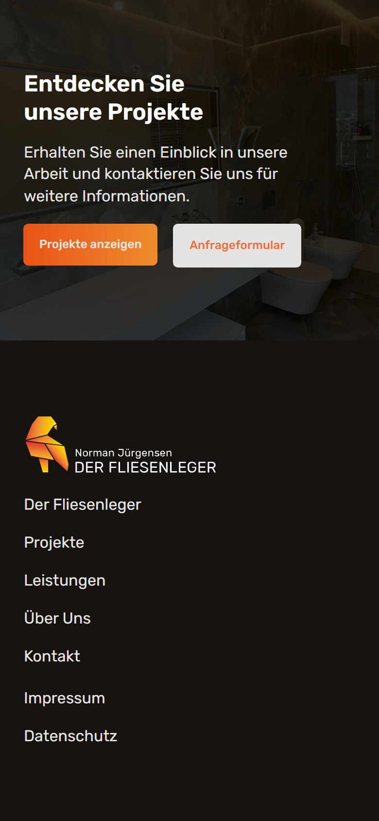 Website von Der Fliesenleger Berlin – Handyansicht: Über Uns