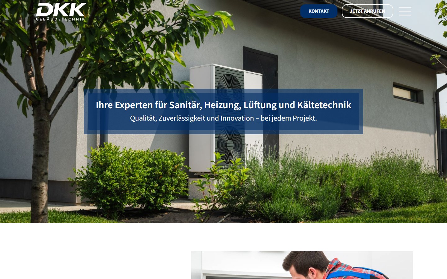 Website von DKK Gebäudetechnik GmbH – Desktopansicht