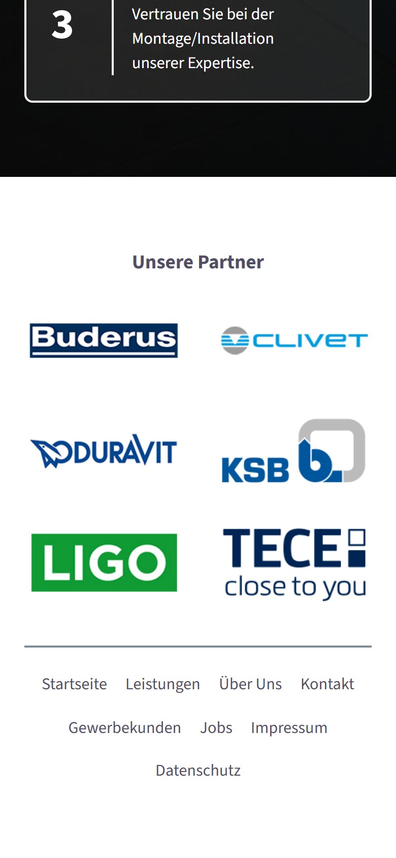 Website von DKK Gebäudetechnik GmbH – Handyansicht: Über Uns