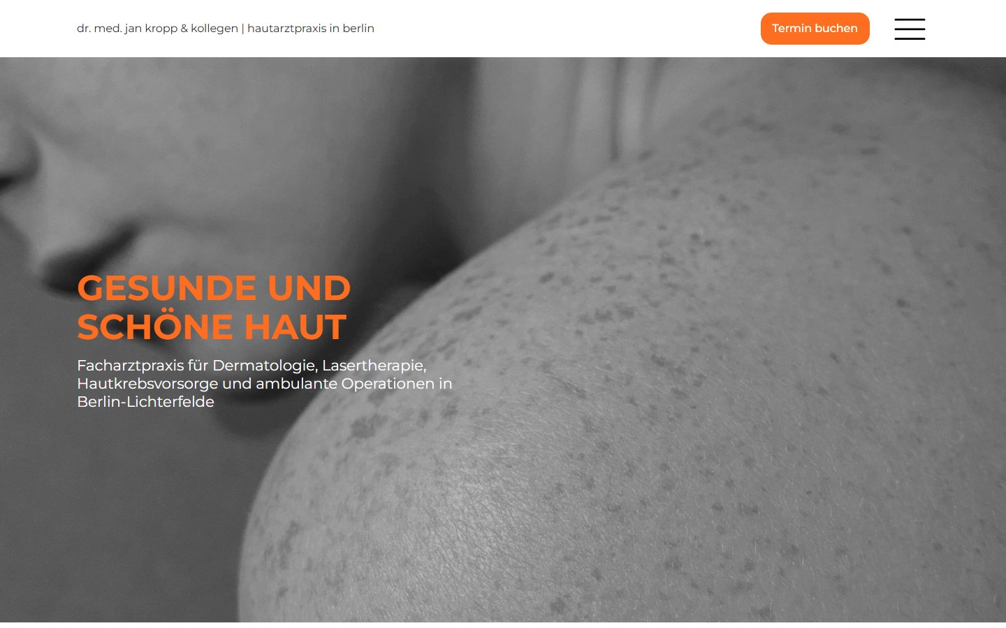 Website von Dr. med. Jan Kropp – Desktopansicht: Dr. med. Jan Kropp & Kollegen