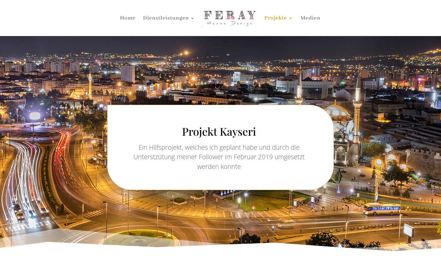 Website von Feray Henna Design – Desktopansicht: ferayhennadesign / Henna Künstlerin in Berlin