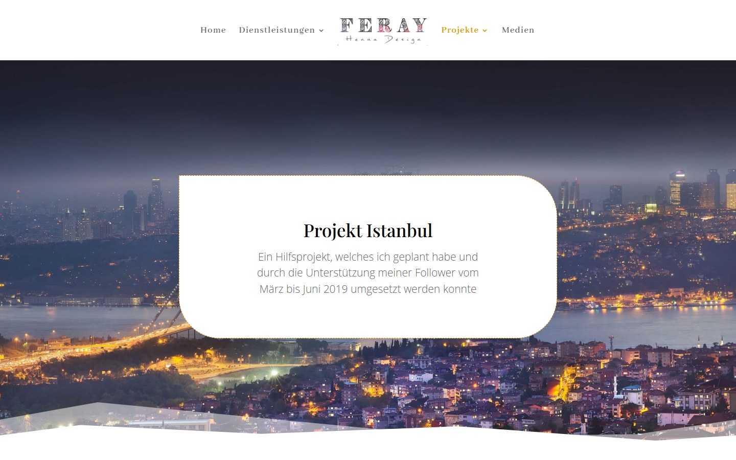 Website von Feray Henna Design – Desktopansicht: ferayhennadesign / Henna Künstlerin in Berlin