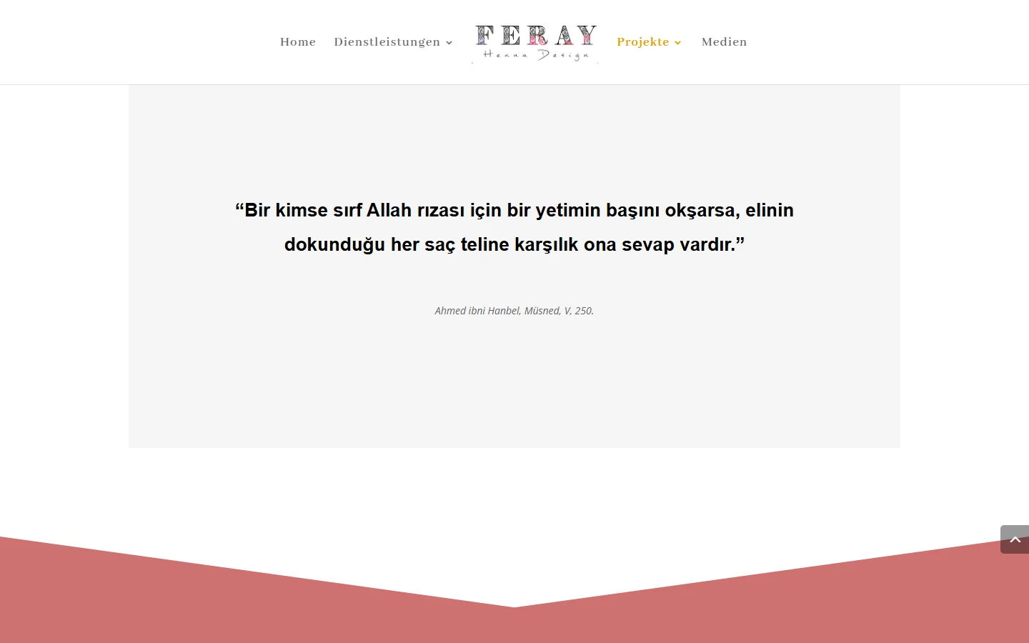 Website von Feray Henna Design – Desktopansicht: ferayhennadesign / Henna Künstlerin in Berlin (weiterer Abschnitt)