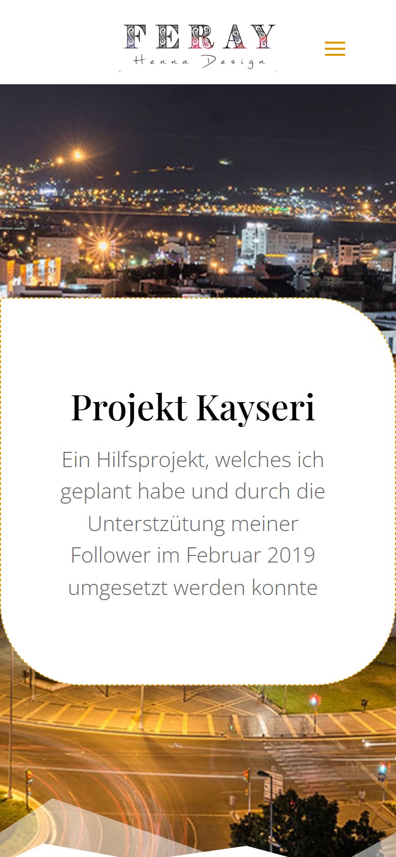 Website von Feray Henna Design – Handyansicht: ferayhennadesign / Henna Künstlerin in Berlin
