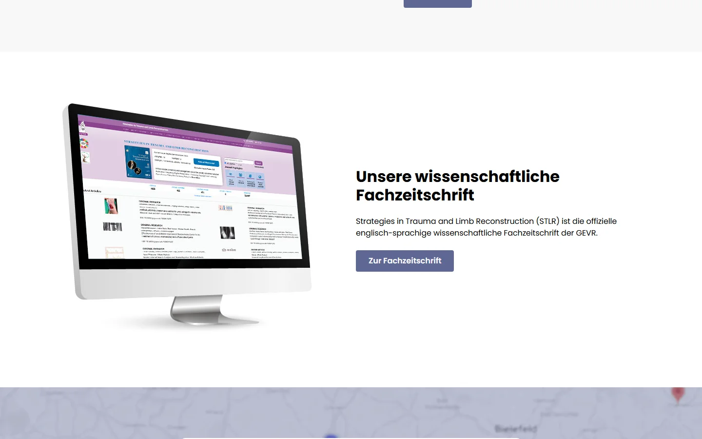 Website von GEVR e.V. – Desktopansicht: Unsere wissenschaftliche Fachzeitschrift