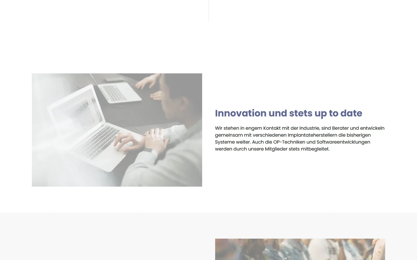 Website von GEVR e.V. – Desktopansicht: Innovation und stets up to date