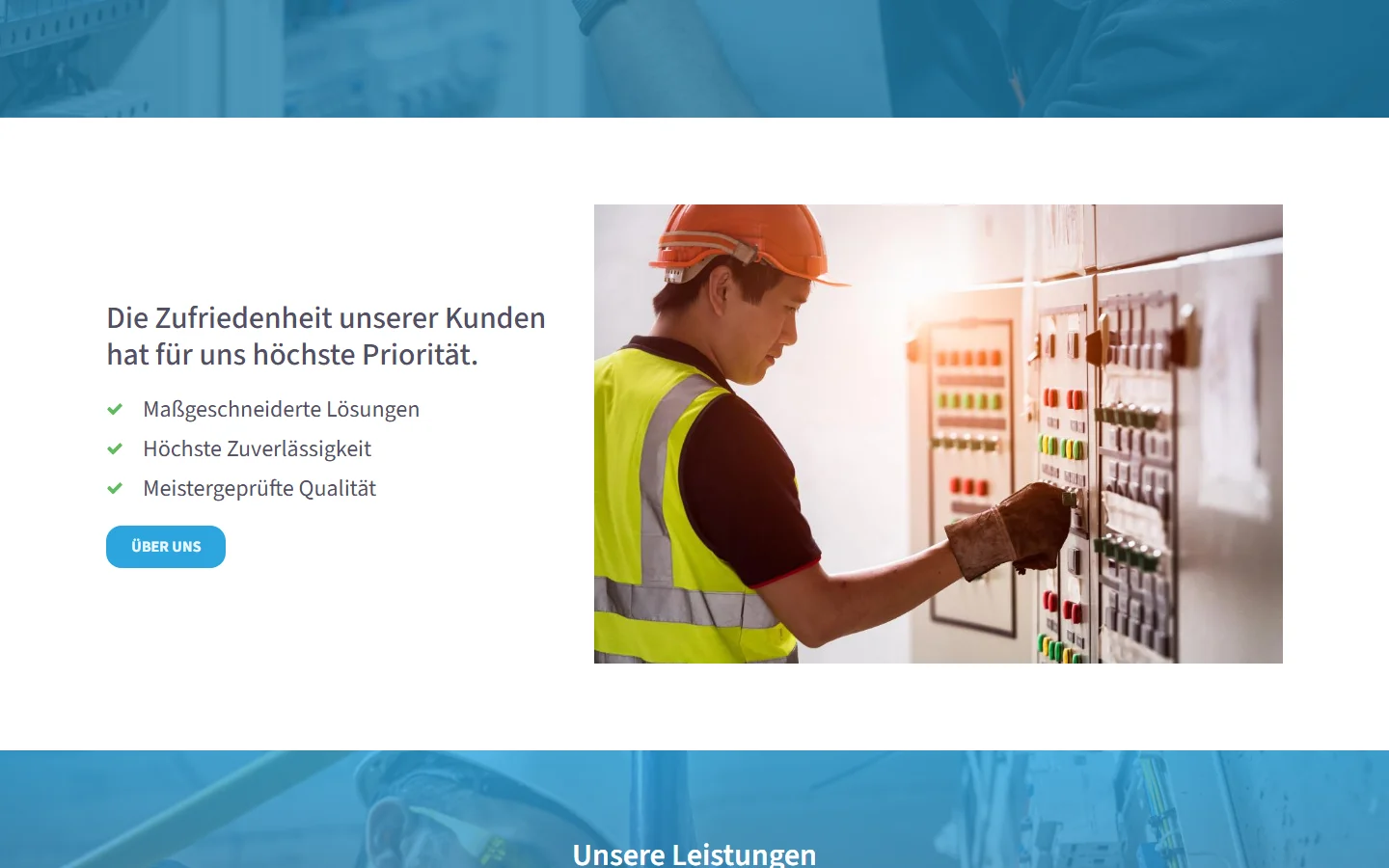 Website von Hartmut Lauer Meß- und Regeltechnik GmbH – Desktopansicht: Die Zufriedenheit unserer Kunden hat für uns höchste Priorität.