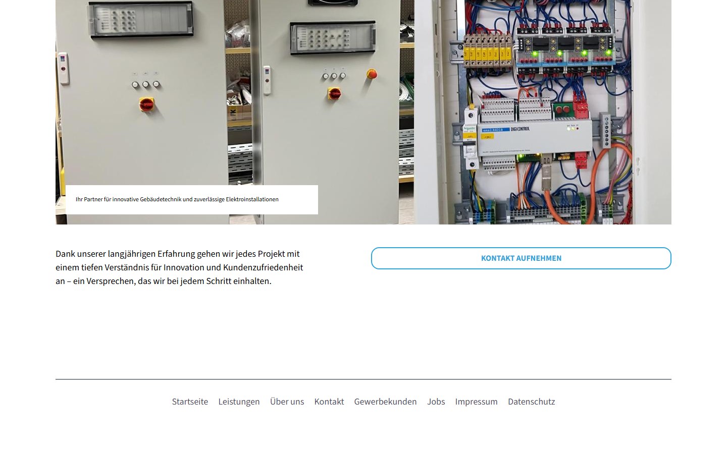 Website von Hartmut Lauer Meß- und Regeltechnik GmbH – Desktopansicht: Leistungen