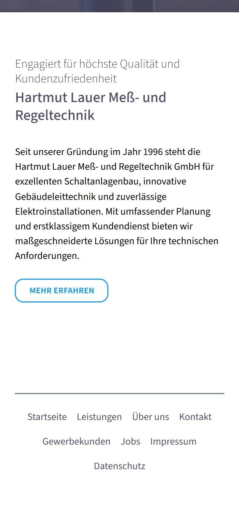 Website von Hartmut Lauer Meß- und Regeltechnik GmbH – Handyansicht