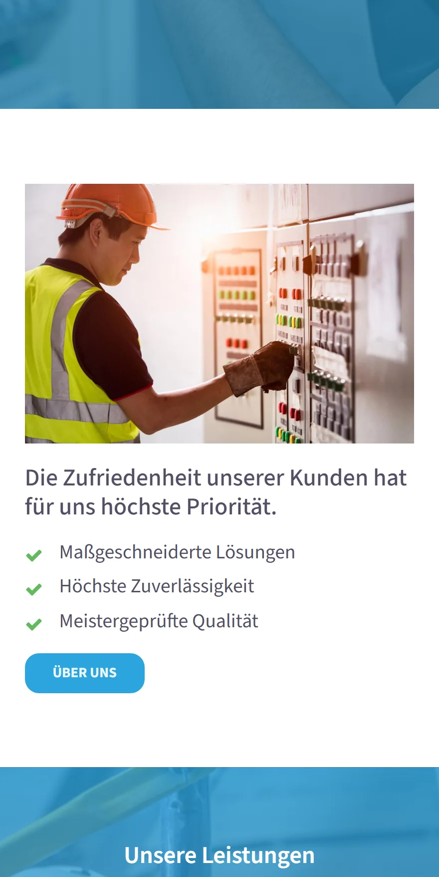 Website von Hartmut Lauer Meß- und Regeltechnik GmbH – Handyansicht: Die Zufriedenheit unserer Kunden hat für uns höchste Priorität.