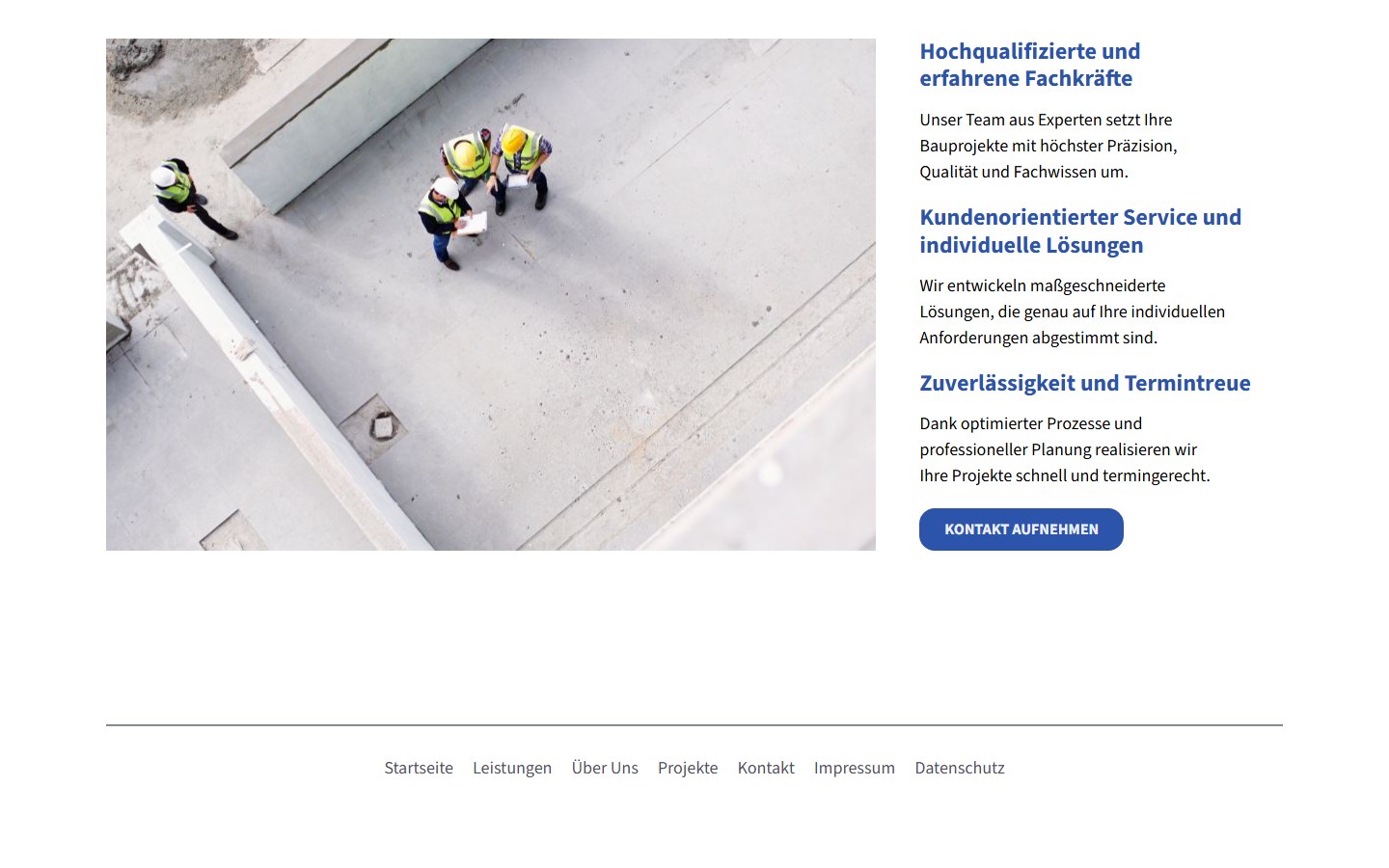 Website von HBM Wohn- und Gewerbebau GmbH – Desktopansicht