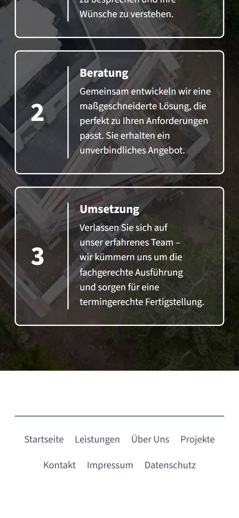 Website von HBM Wohn- und Gewerbebau GmbH – Handyansicht: Über Uns