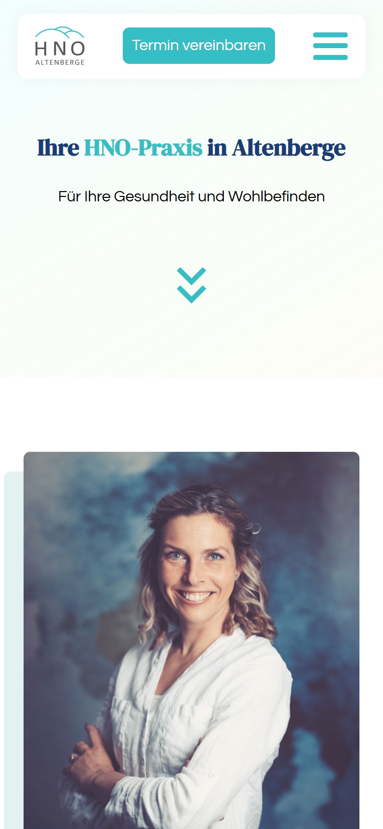 Website von HNO Altenberge – Handyansicht: Praxis