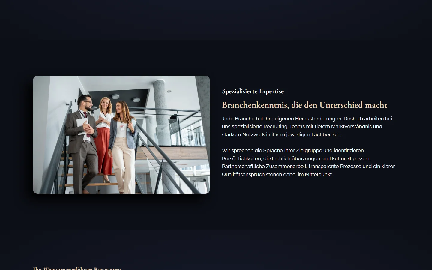 Website von MBK-CONSULTING – Desktopansicht: Spezialisierte Expertise