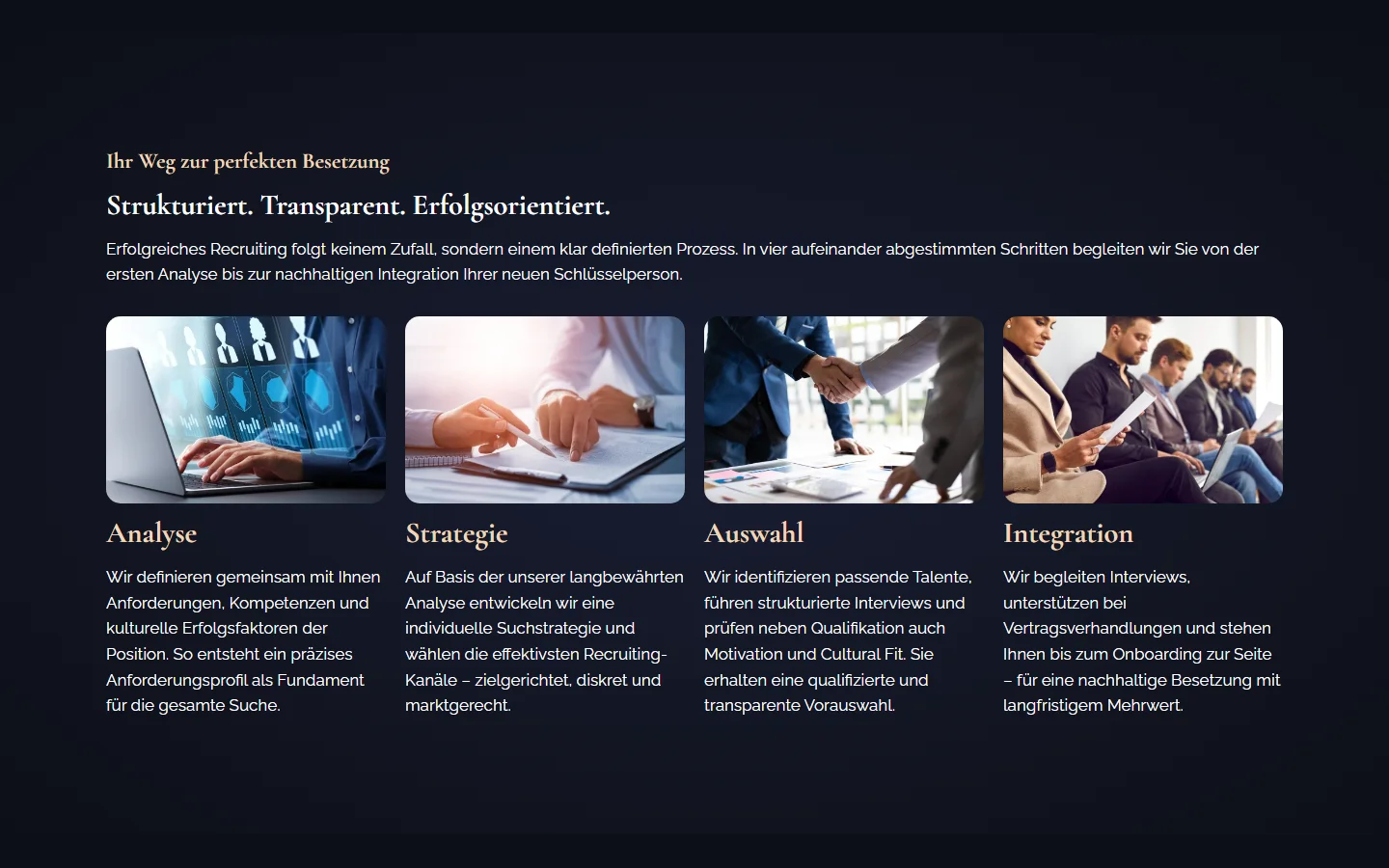 Website von MBK-CONSULTING – Desktopansicht: Ihr Weg zur perfekten Besetzung
