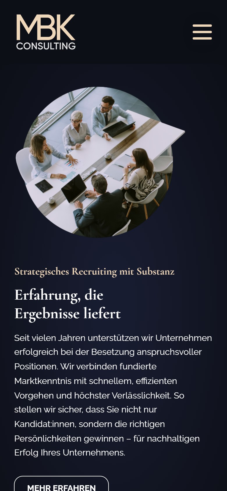 Website von MBK-CONSULTING – Handyansicht: Über Uns