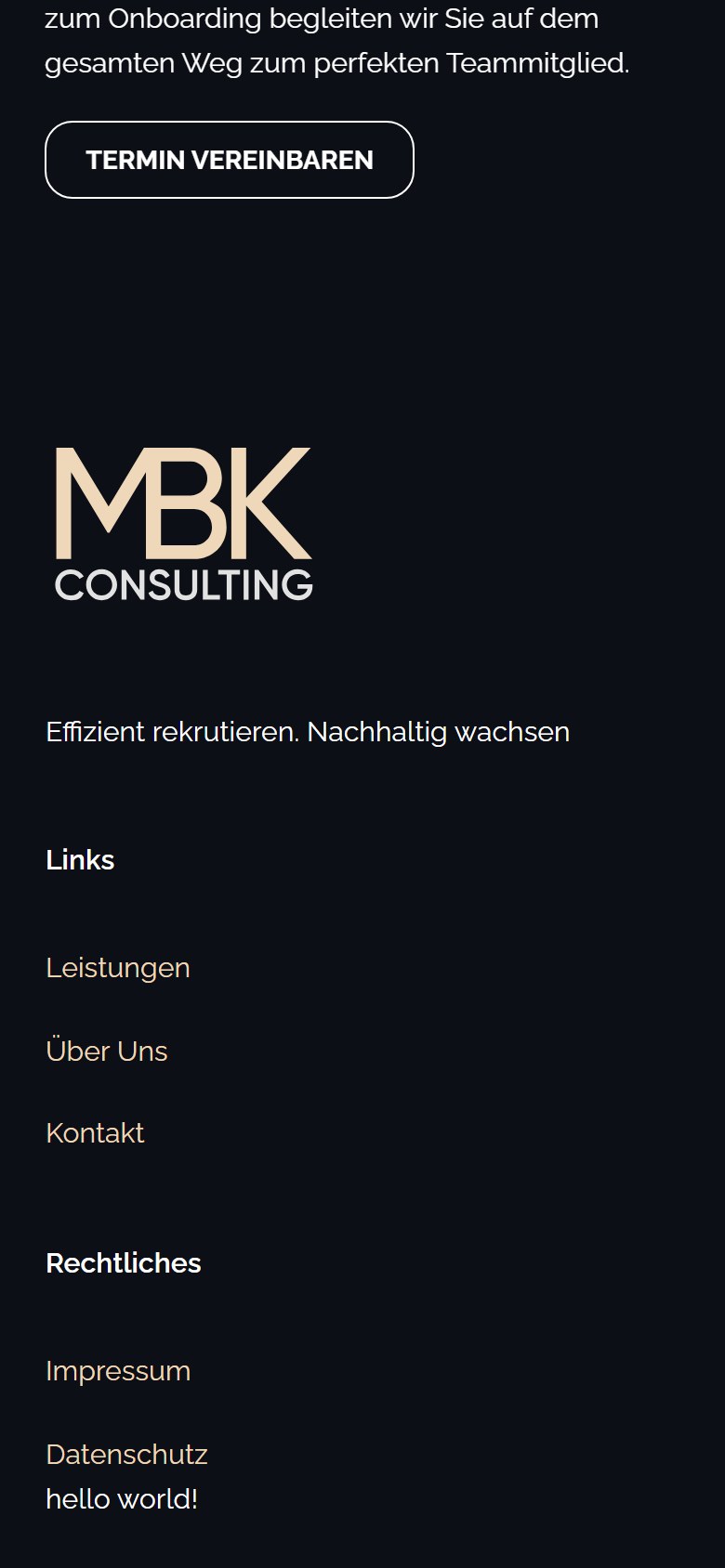 Website von MBK-CONSULTING – Handyansicht: Über Uns