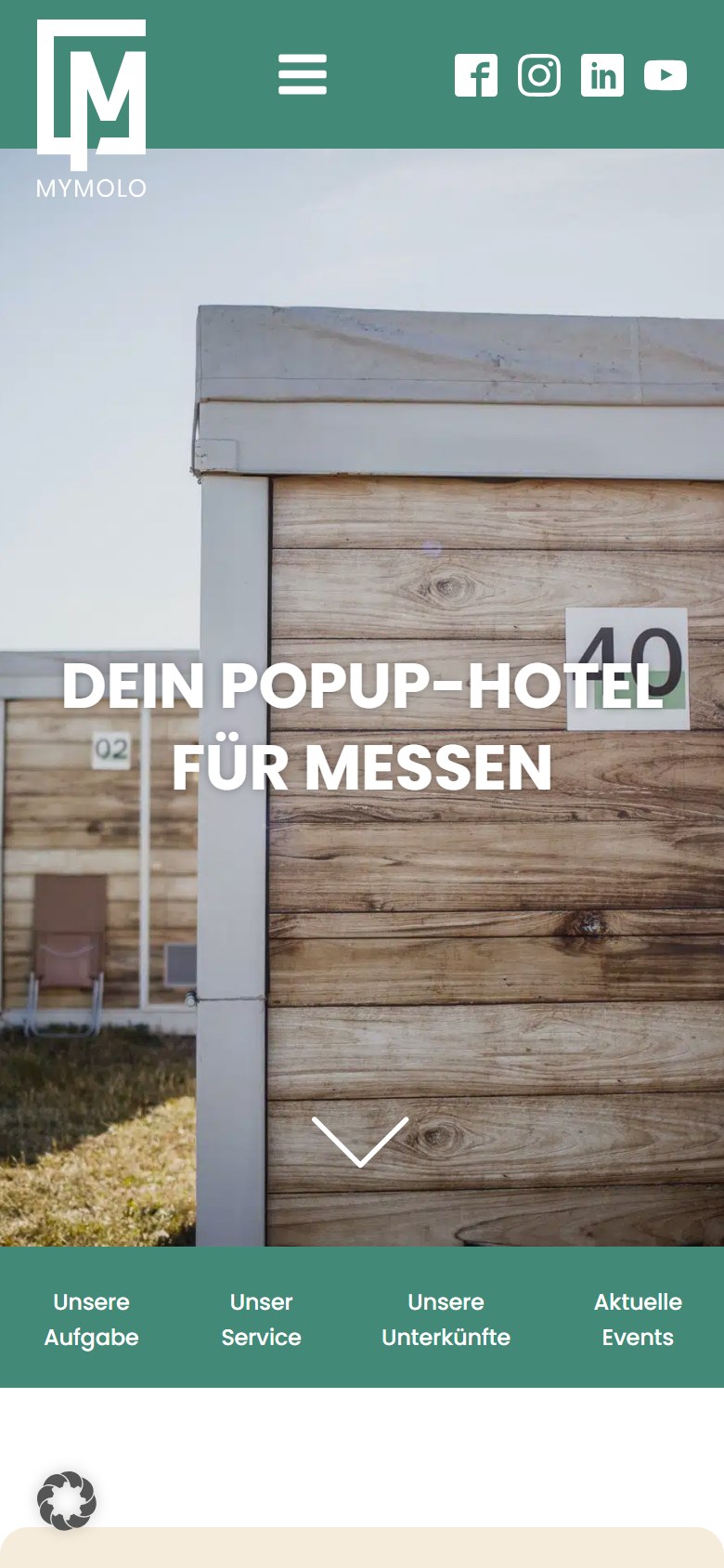 Website von My Molo GmbH – Handyansicht: Messe Unterkünfte