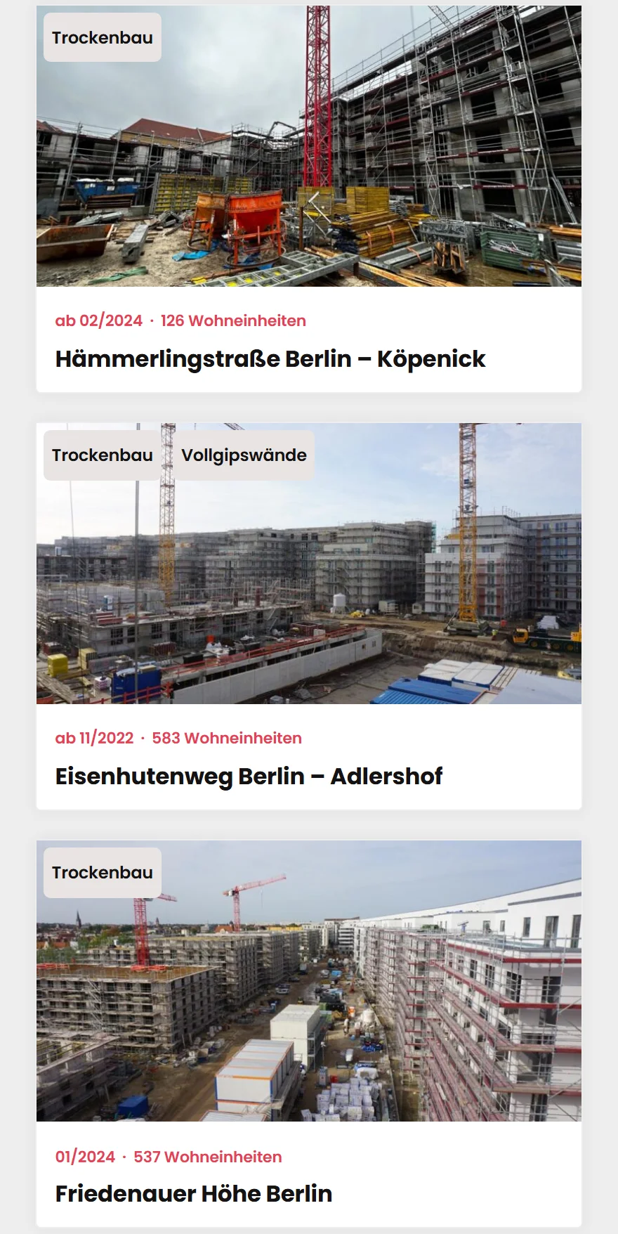 Website von Radenko Trockenbau GmbH – Handyansicht: Eisenhutenweg Berlin – Adlershof