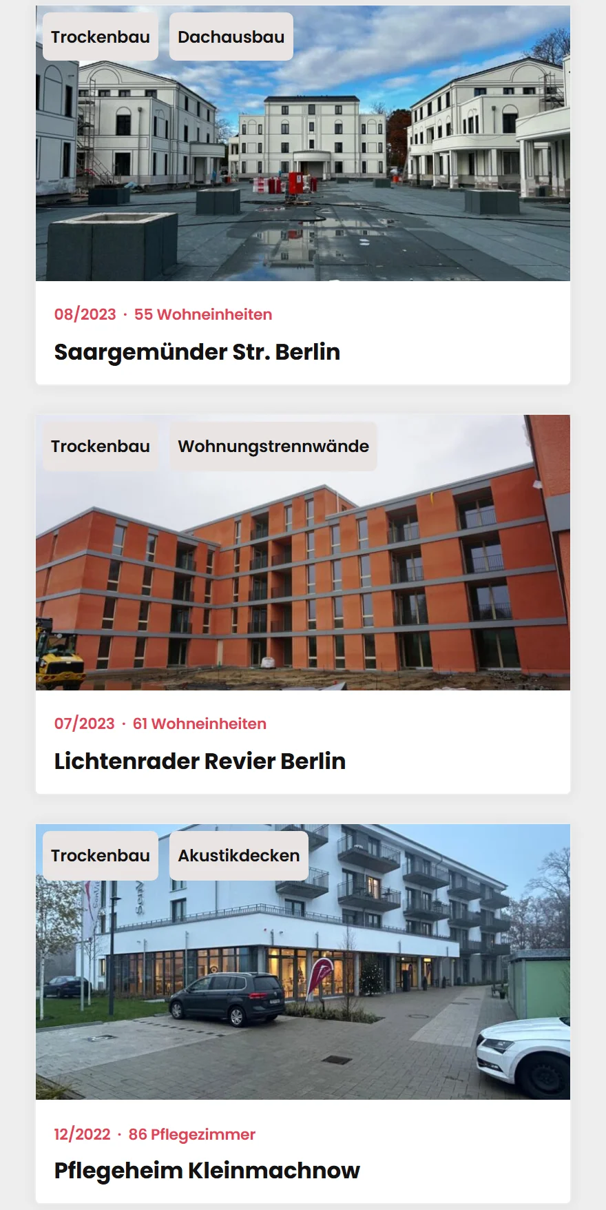 Website von Radenko Trockenbau GmbH – Handyansicht: Lichtenrader Revier Berlin