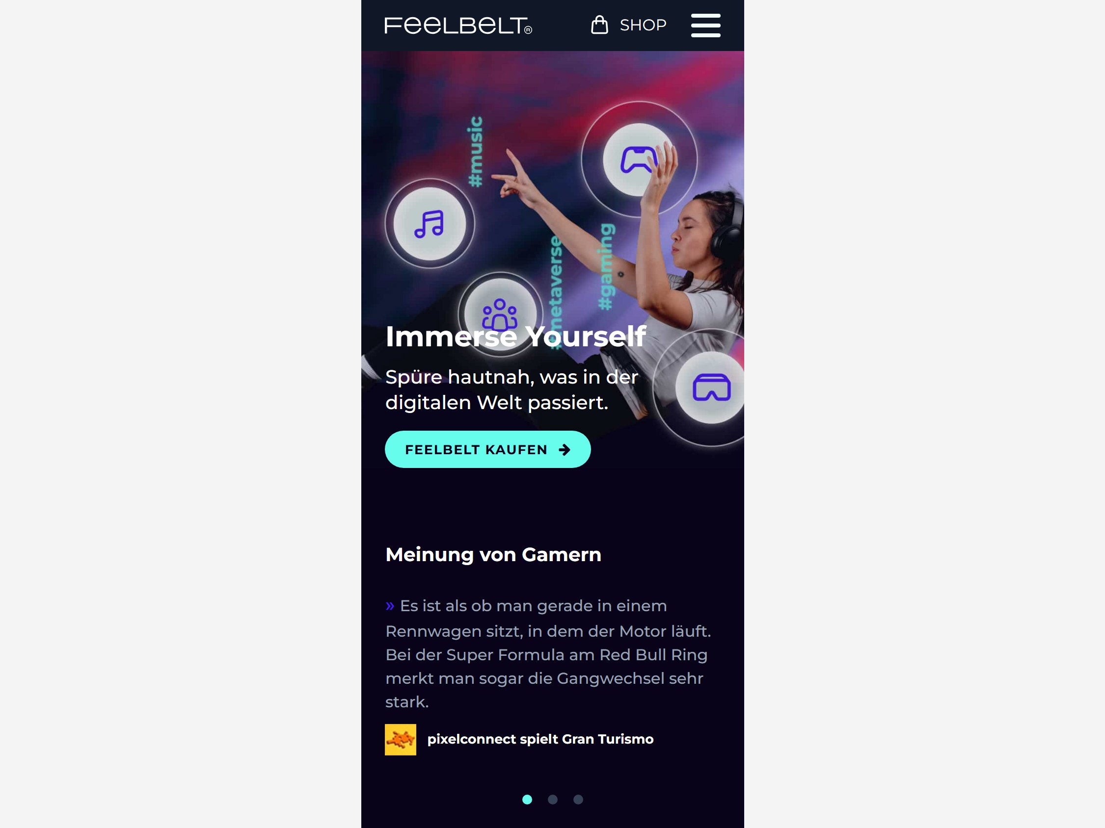Feelbelt – Ansicht auf dem Smartphone