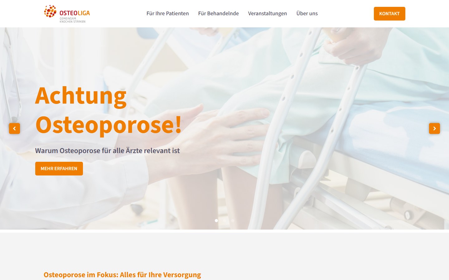 Startseite von Osteoliga
