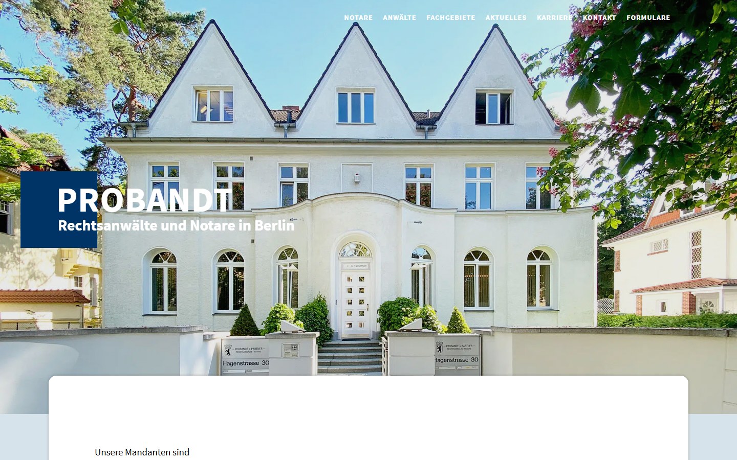 Startseite von PROBANDT