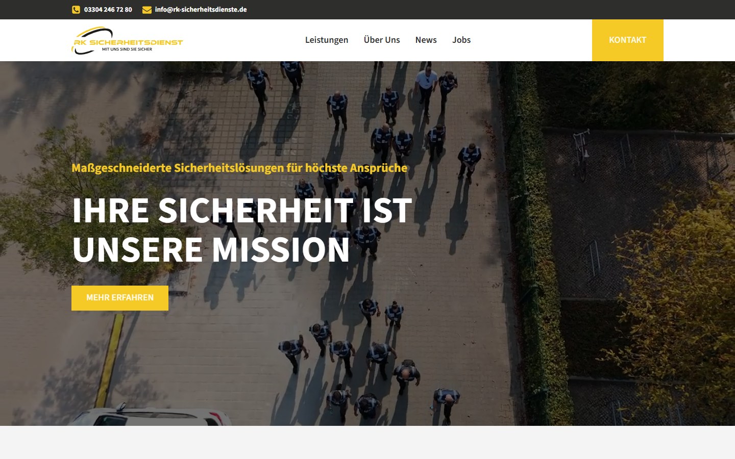Website von RK Sicherheitsdienst e.K. – Desktopansicht
