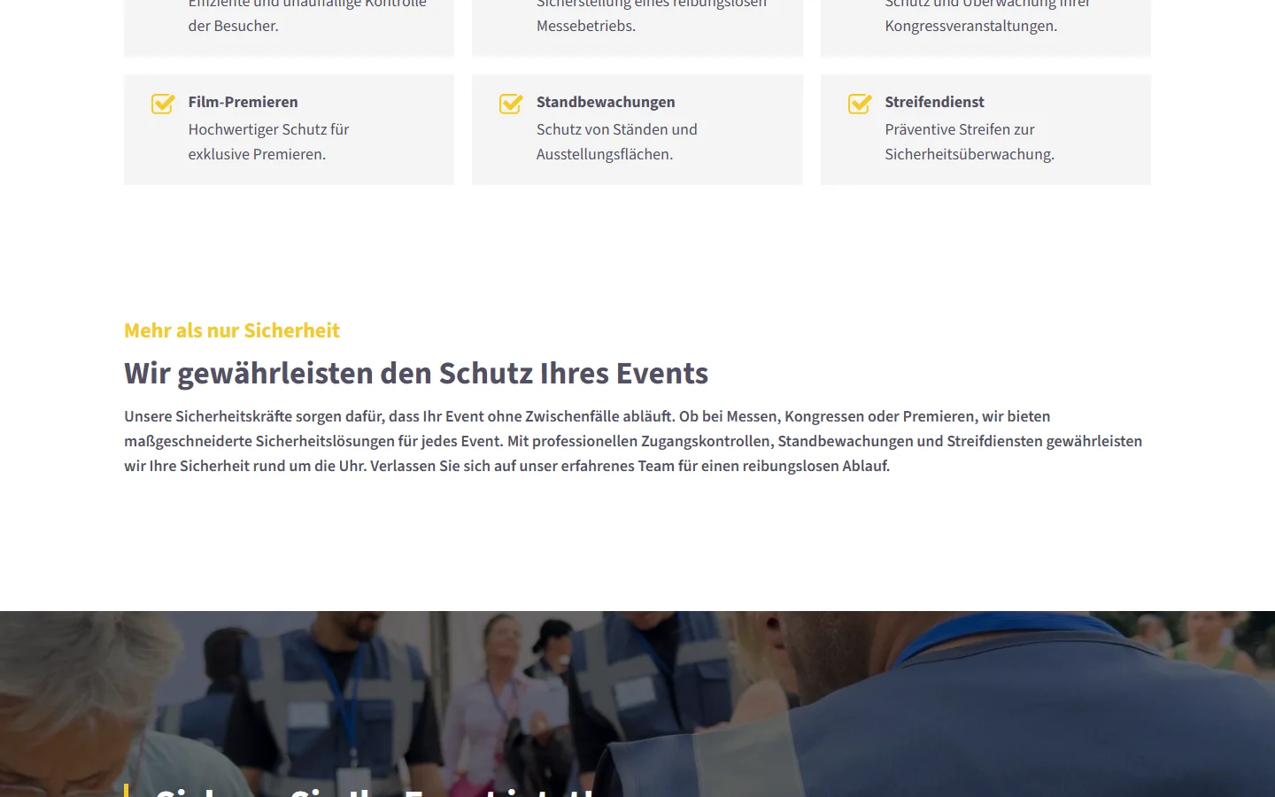 Website von RK Sicherheitsdienst e.K. – Desktopansicht: Mehr als nur Sicherheit