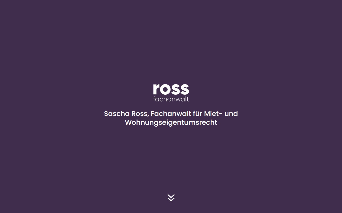 Website von Ross - Fachanwalt für Mietrecht – Desktopansicht: Ross