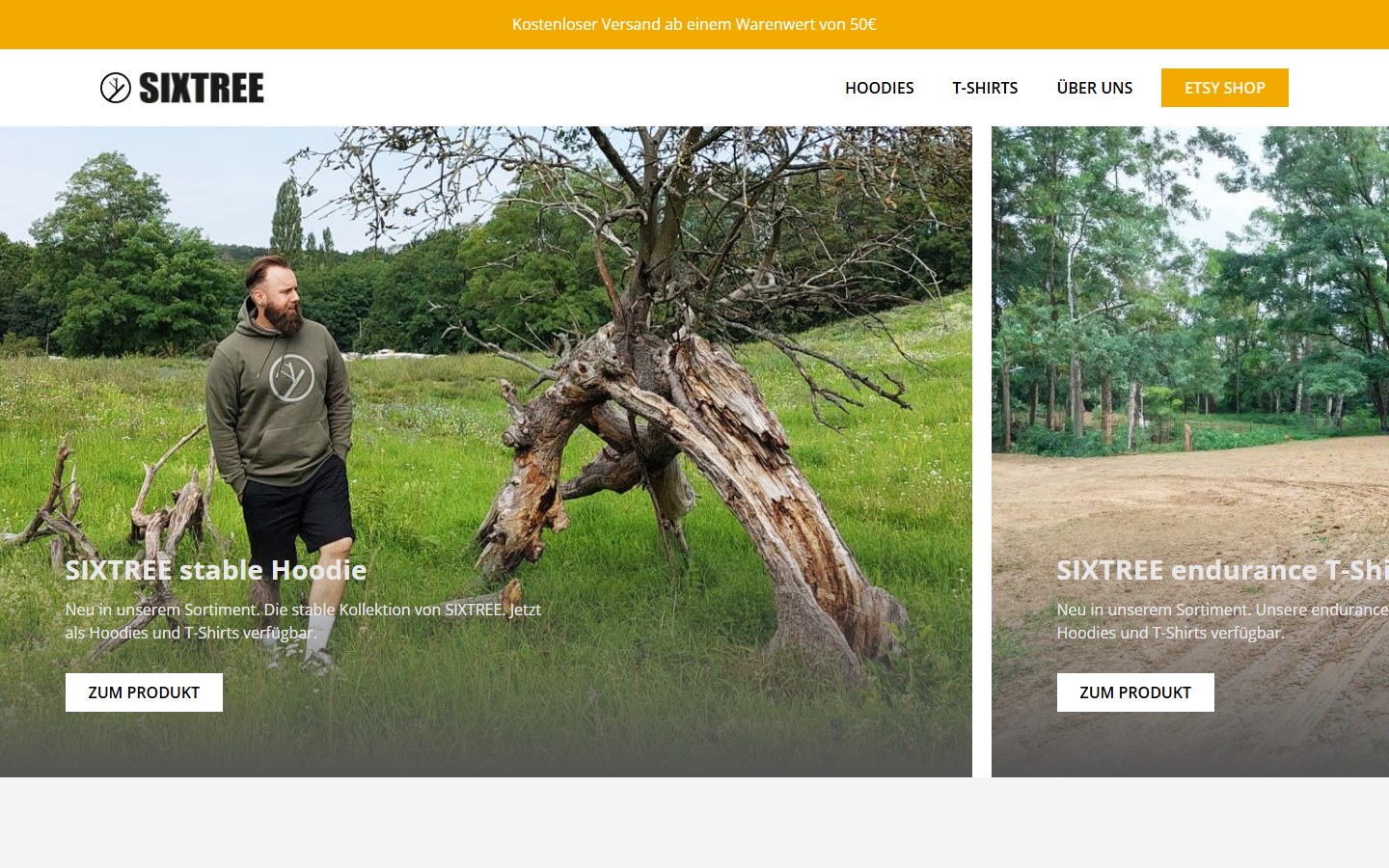 Website von Sixtree – Desktopansicht