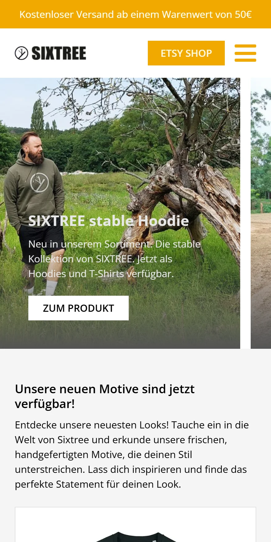 Website von Sixtree – Handyansicht: Über Sixtree