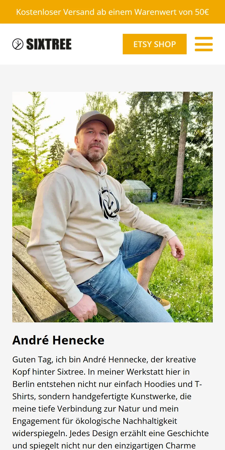Website von Sixtree – Handyansicht: Timo Becker