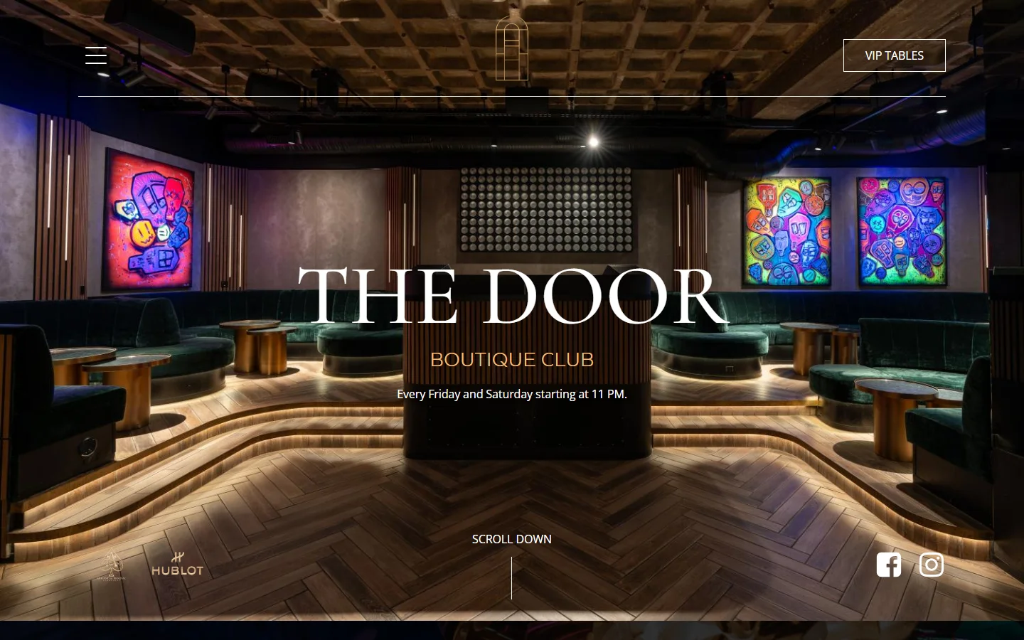 Website von THE DOOR – Desktopansicht: THE DOOR Boutique Club Berlin