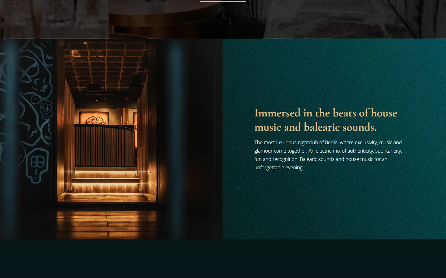Website von THE DOOR – Desktopansicht: Immersed in the beats of house music and balearic sounds.
