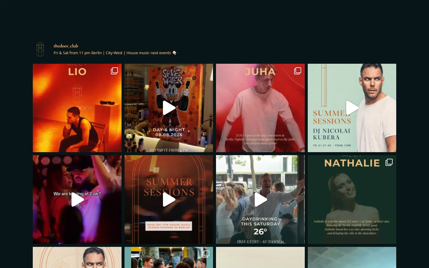 Website von THE DOOR – Desktopansicht: thedoor_club